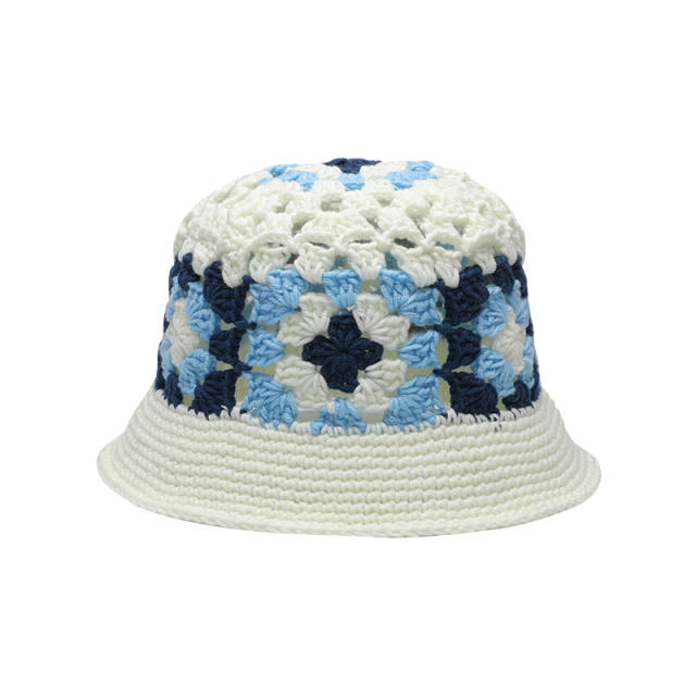 Cute corchet flower women bucket hat