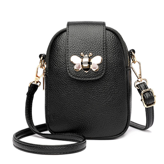 Korean fashion cute bee mini PU leather phone bag