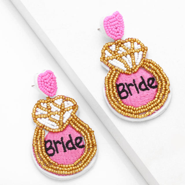 Creative handmade seed bead bride earrings
