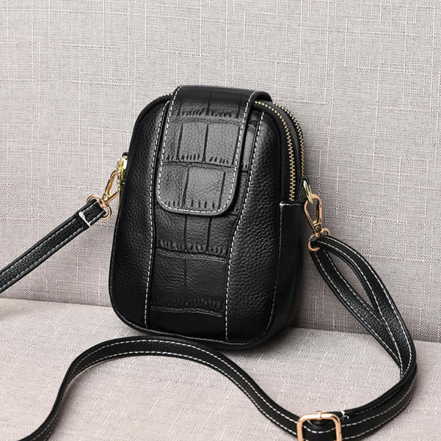 Easy match plain color PU leather mini phone bag