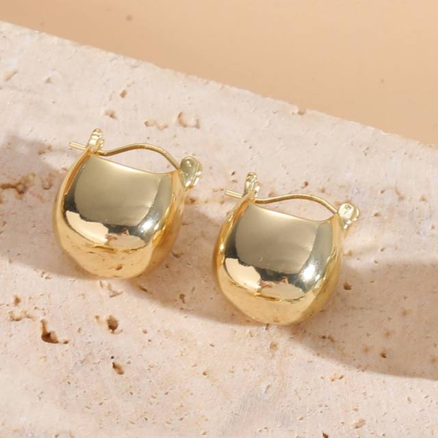14K gold plated chunky copper earrings