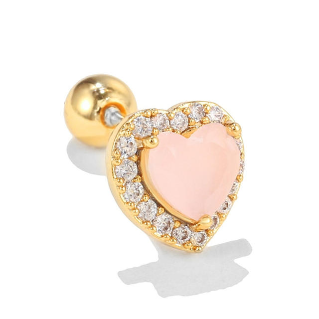 Sweet Y2K pink heart series piercing earring cartilage earrings