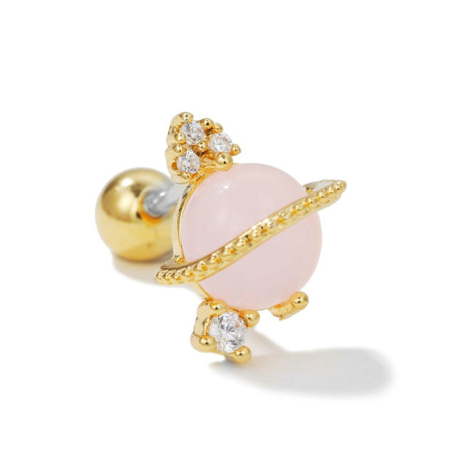 Sweet Y2K pink heart series piercing earring cartilage earrings