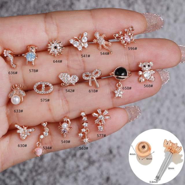 Delicate cute animal series piercing earrings cartilage earrings