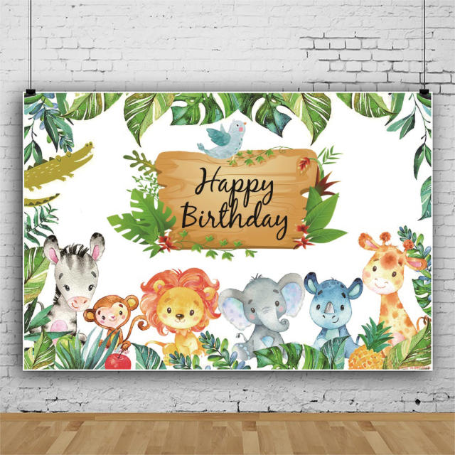 Safari party happy birthday backdrop 1.2*0.8m