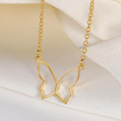 Three color Stainless Steel Butterfly Necklace