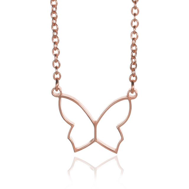 Three color Stainless Steel Butterfly Necklace