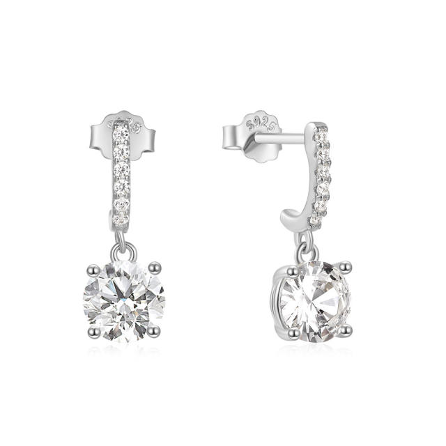 925 sterling silver chic diamond earrings
