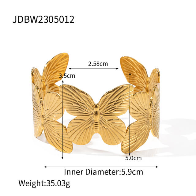 Vintage hot sale butterfly series stainless steel necklace earrings rings