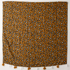 Personality yellow color leopard grain pattern women fashion scarf