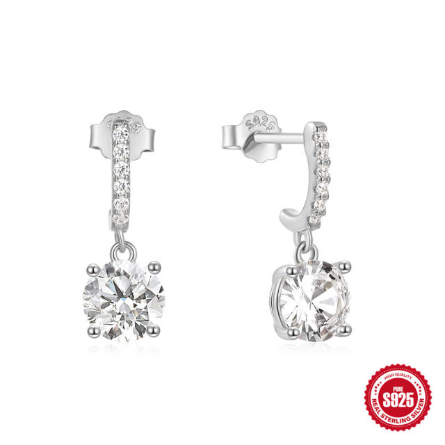 925 sterling silver chic diamond earrings