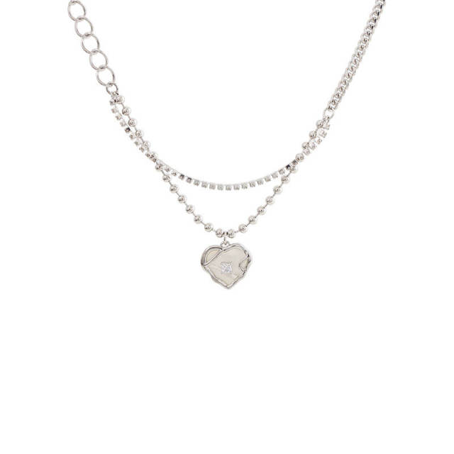 Designer heart series pearl bead women necklace