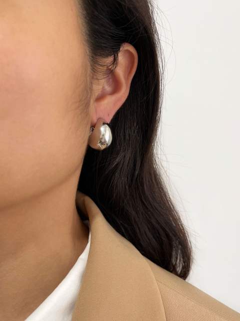 925 needle chunky copper earrings
