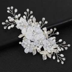 Birthday party wedding gold silver color flower diamond hair clips
