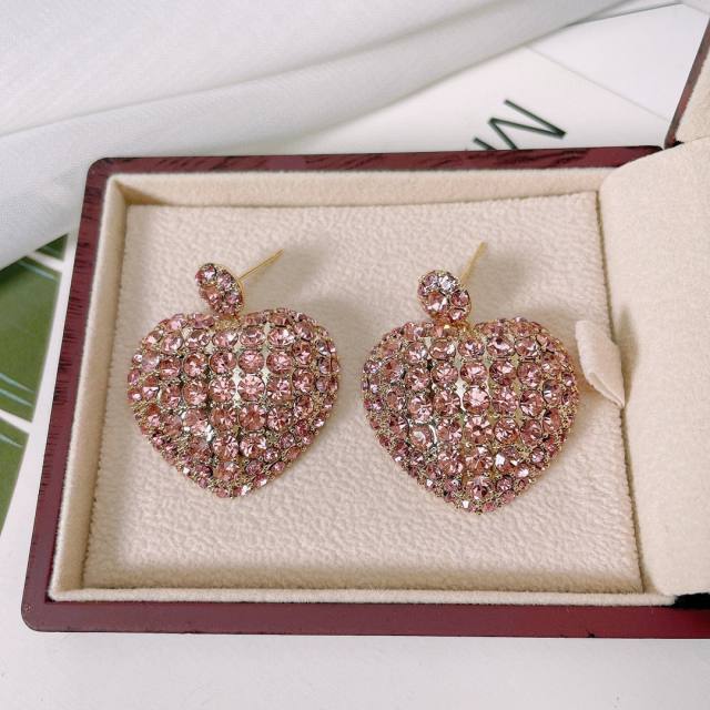 Gorgeous diamond heart chunky earrings
