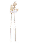 Occident fashion gold leaf pearl hairpins