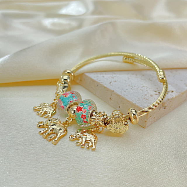 National trend cute elephant charm diy bracelet