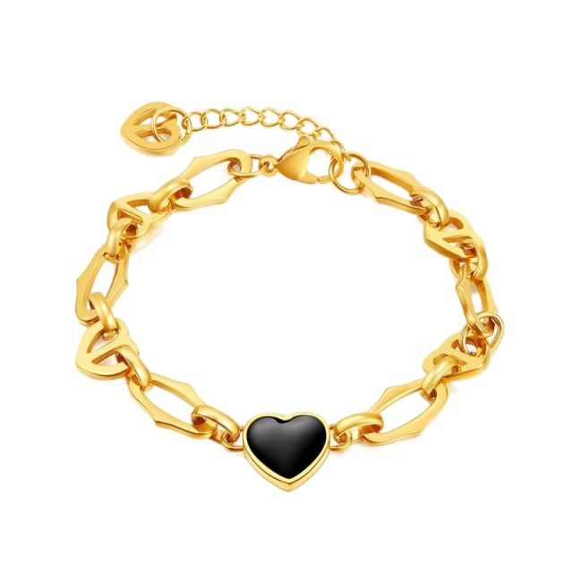 INS heart stainless steel chain bracelet