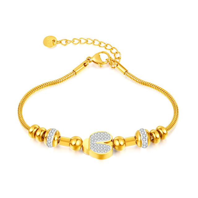 Delicate diamond bee animal theme stainless steel bracelet