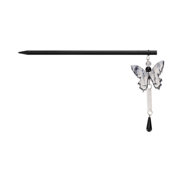 Black color acrylic butterfly women hair sticks hair chopsticks