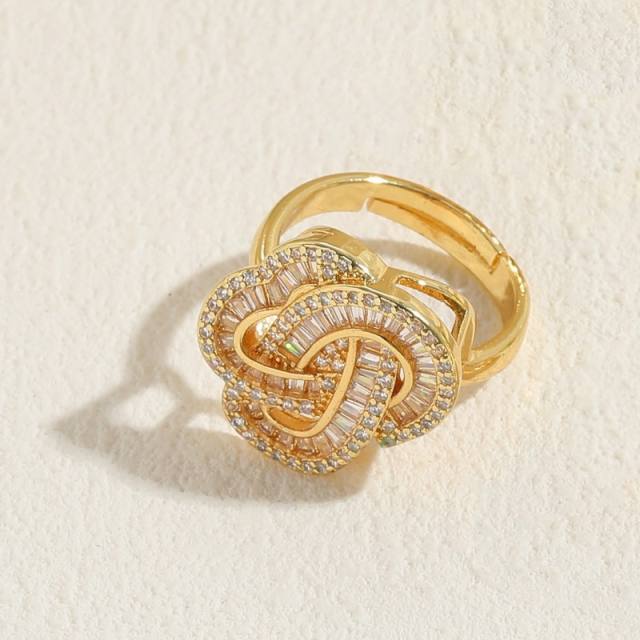 14K real gold plated diamond copper rings