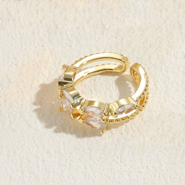 14K real gold plated diamond copper rings