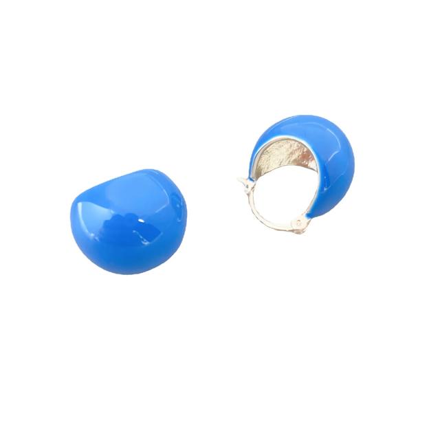 Color enamel chunky hoop earrings