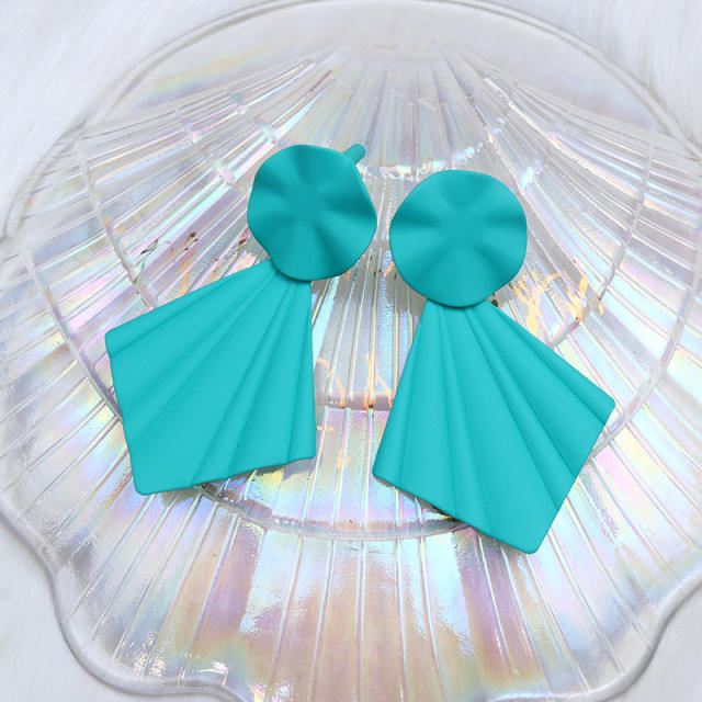 Boho candy color painting geometric earrings
