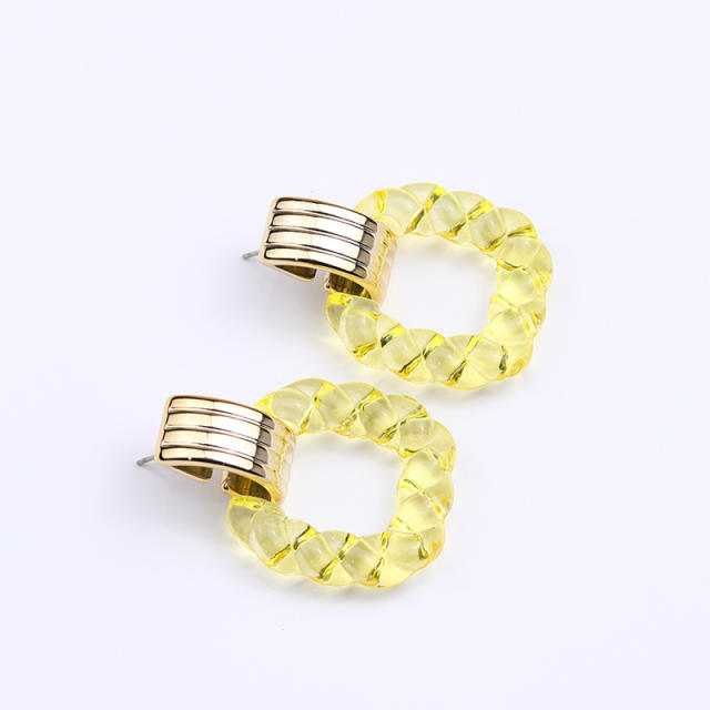 Summer colorful clear square acrylic earrings