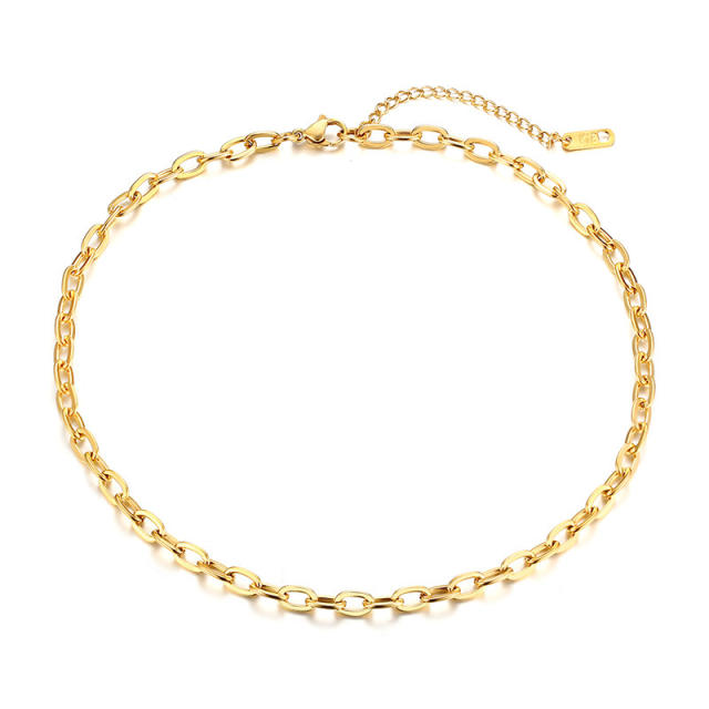 18K stainless steel chain necklace for women