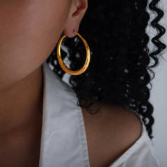 18K chunky different design stainless steel hoop earrings