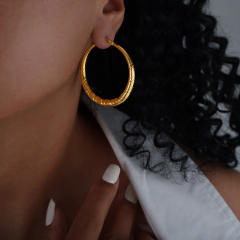 18K chunky different design stainless steel hoop earrings