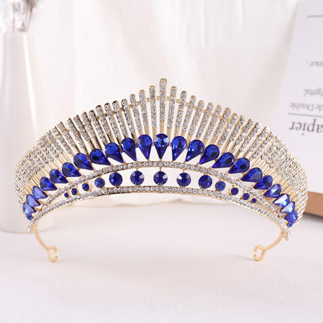Luxury colorful rhinestone wedding crown
