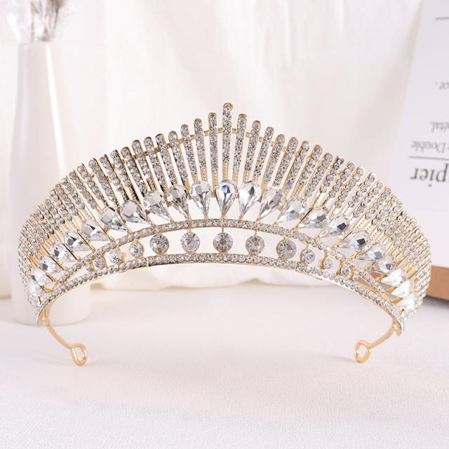 Luxury colorful rhinestone wedding crown