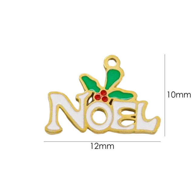 INS summer color enamel rainbow flower letter stainless steel pendant