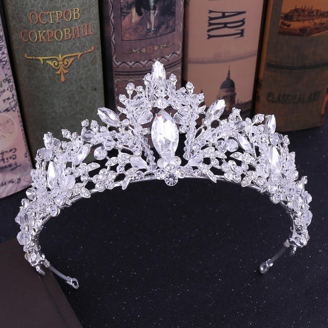 Hot sale handmade color cyrstal bead wedding crown