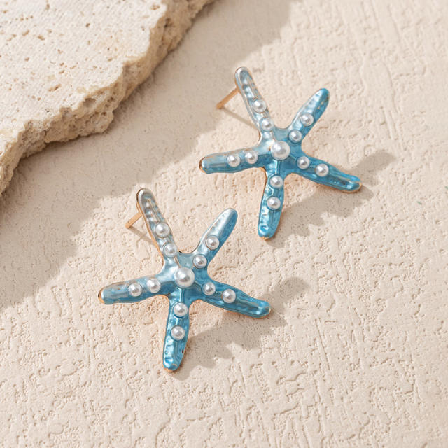 INS holiday trend colorful starfish women earrings