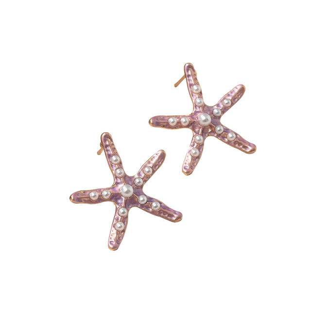 INS holiday trend colorful starfish women earrings