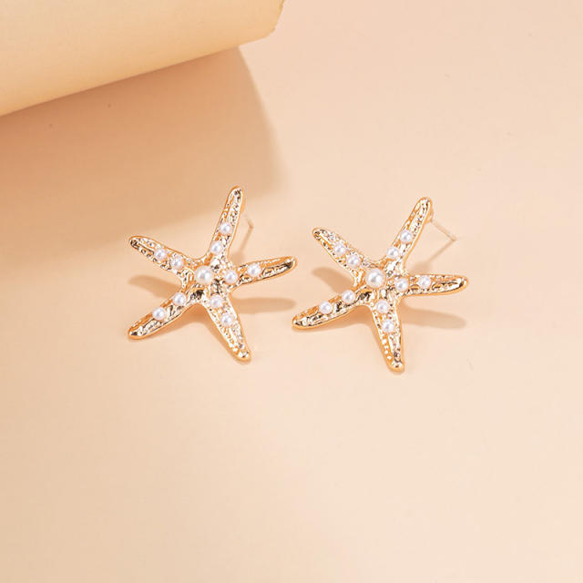 INS holiday trend colorful starfish women earrings