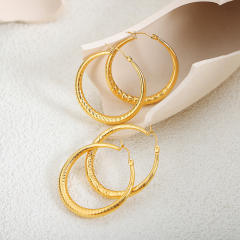 18K chunky different design stainless steel hoop earrings