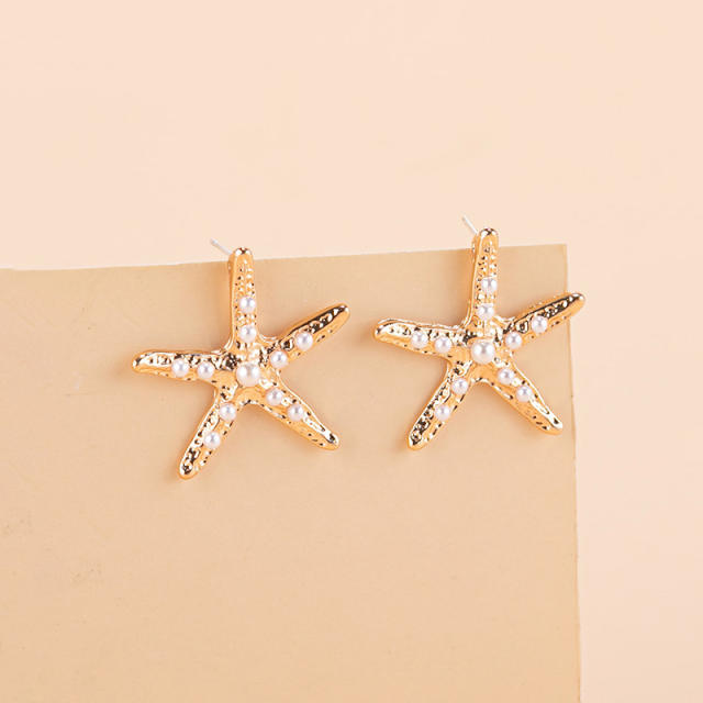 INS holiday trend colorful starfish women earrings