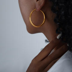 18K chunky different design stainless steel hoop earrings