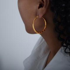 18K chunky different design stainless steel hoop earrings