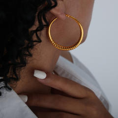 18K chunky different design stainless steel hoop earrings
