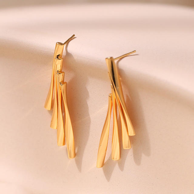 925 needle gold plated copper geometric earrings