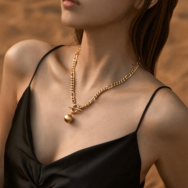 Real gold plated chunky copper chain necklace