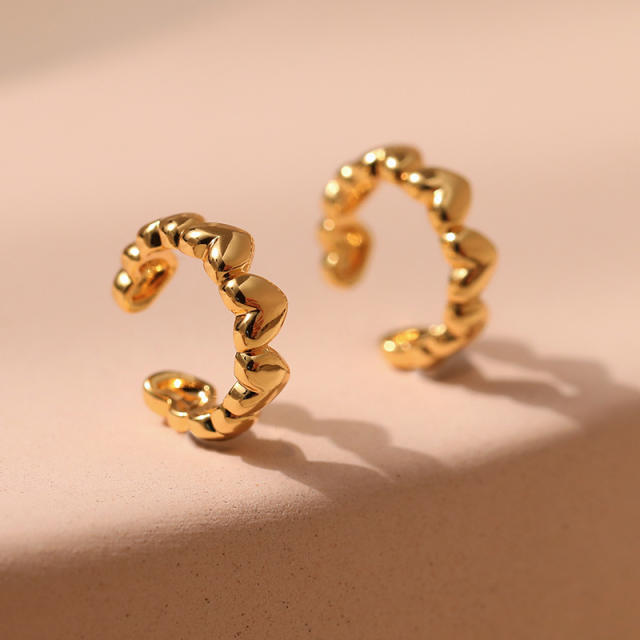 Simple ins design gold plated copper ear cuff