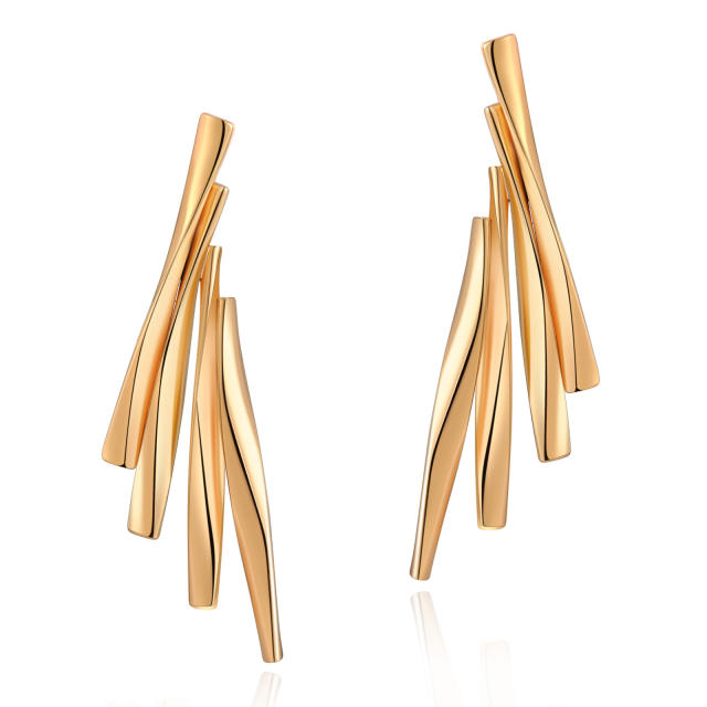 925 needle gold plated copper geometric earrings