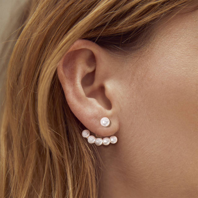 Imitation baroque pearl stainless steel earrings