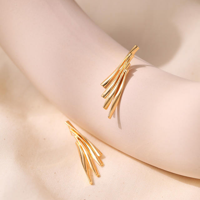 925 needle gold plated copper geometric earrings